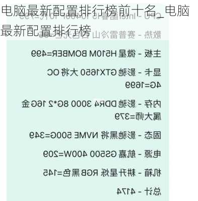 电脑最新配置排行榜前十名_电脑最新配置排行榜