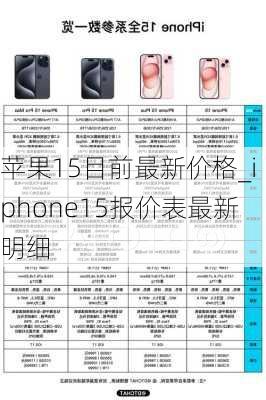 苹果15目前最新价格_iphone15报价表最新明细