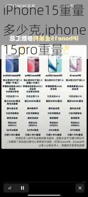 iPhone15重量多少克,iphone15pro重量