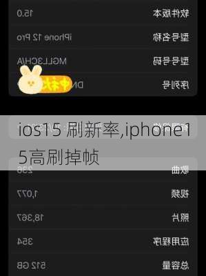 ios15 刷新率,iphone15高刷掉帧