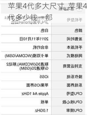 苹果4代多大尺寸_苹果4代多少钱一部