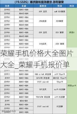 荣耀手机价格大全图片大全_荣耀手机报价单