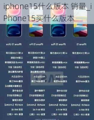 iphone15什么版本 销量_iPhone15买什么版本