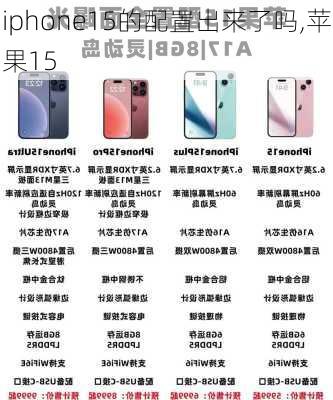 iphone15的配置出来了吗,苹果15