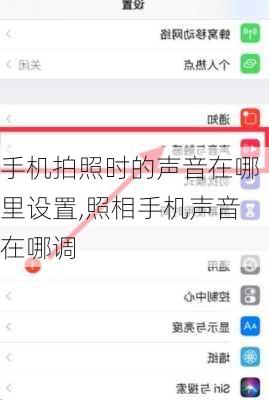 手机拍照时的声音在哪里设置,照相手机声音在哪调