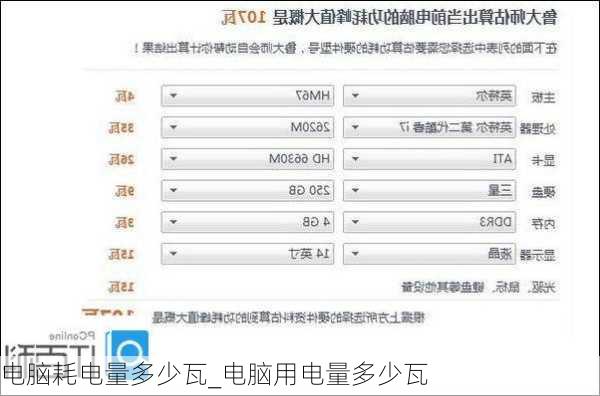 电脑耗电量多少瓦_电脑用电量多少瓦