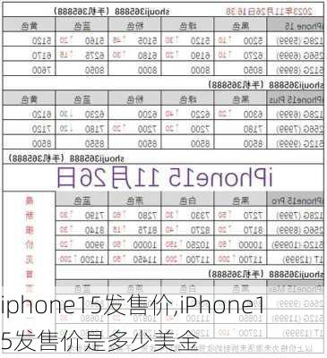 iphone15发售价,iPhone15发售价是多少美金