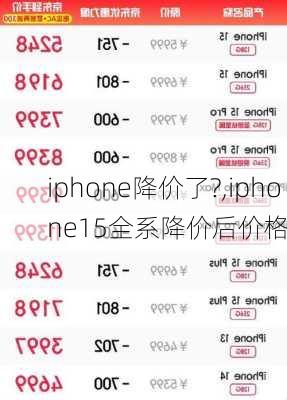 iphone降价了?,iphone15全系降价后价格