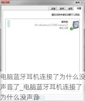 电脑蓝牙耳机连接了为什么没声音了_电脑蓝牙耳机连接了为什么没声音
