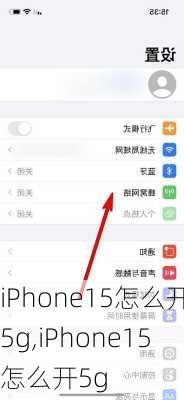 iPhone15怎么开5g,iPhone15怎么开5g