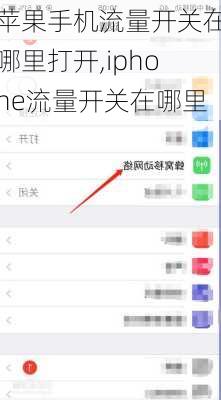 苹果手机流量开关在哪里打开,iphone流量开关在哪里