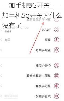 一加手机5G开关_一加手机5g开关为什么没有了
