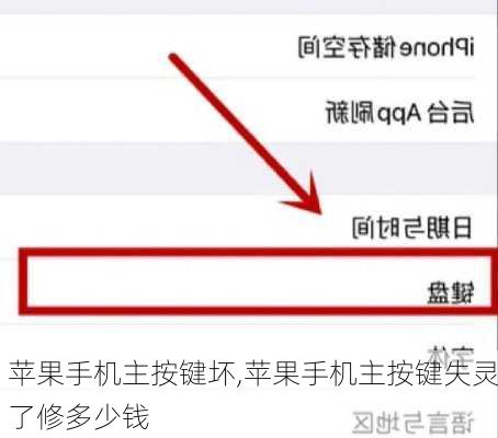 苹果手机主按键坏,苹果手机主按键失灵了修多少钱