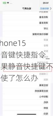 iPhone15静音键快捷指令_苹果静音快捷键不好使了怎么办