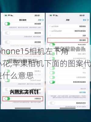 iphone15相机左下角小花,苹果相机下面的图案代表什么意思