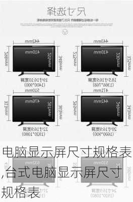 电脑显示屏尺寸规格表,台式电脑显示屏尺寸规格表