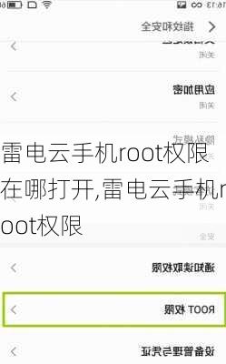 雷电云手机root权限在哪打开,雷电云手机root权限