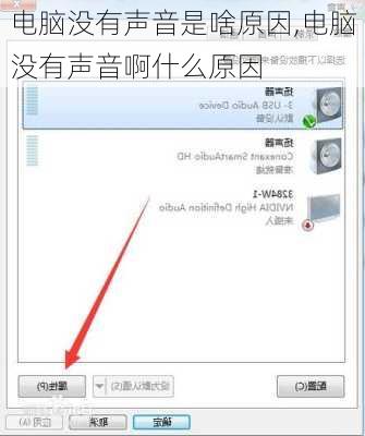 电脑没有声音是啥原因,电脑没有声音啊什么原因