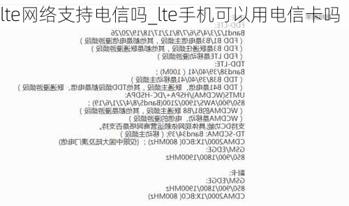 lte网络支持电信吗_lte手机可以用电信卡吗