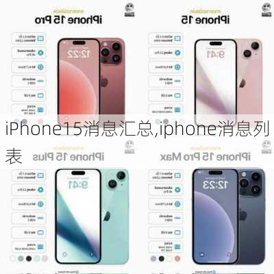 iPhone15消息汇总,iphone消息列表