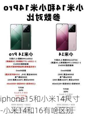 iphone15和小米14尺寸-小米14和16有啥区别