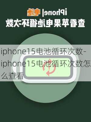 iphone15电池循环次数-iphone15电池循环次数怎么查看