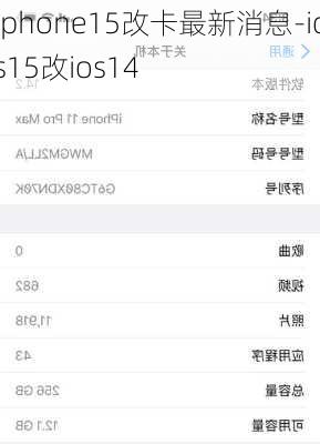 iphone15改卡最新消息-ios15改ios14