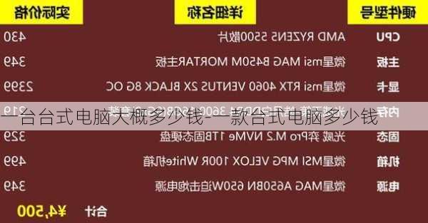 一台台式电脑大概多少钱-一款台式电脑多少钱