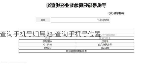 查询手机号归属地-查询手机号位置