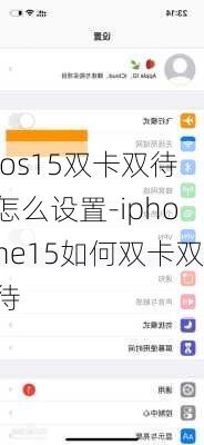 ios15双卡双待怎么设置-iphone15如何双卡双待