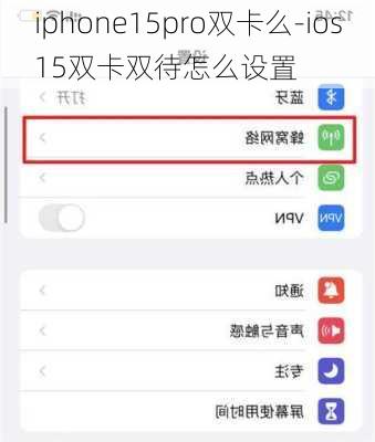 iphone15pro双卡么-ios15双卡双待怎么设置