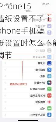 iPhone15墙纸设置不了-iphone手机壁纸设置时怎么不能调节