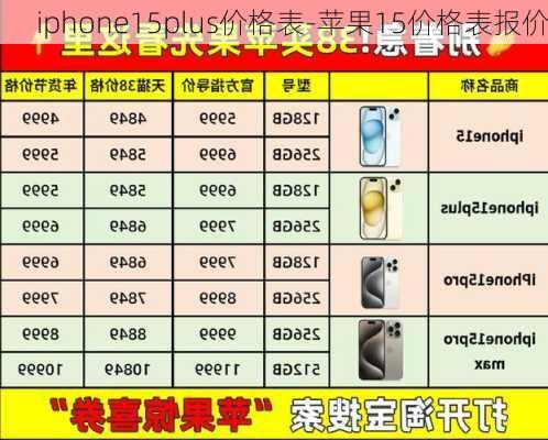 iphone15plus价格表-苹果15价格表报价