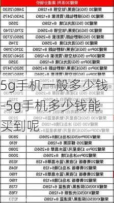 5g手机一般多少钱-5g手机多少钱能买到呢