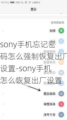 sony手机忘记密码怎么强制恢复出厂设置-sony手机怎么恢复出厂设置