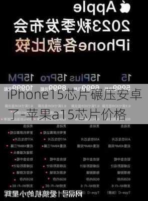 iPhone15芯片碾压安卓了-苹果a15芯片价格