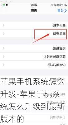 苹果手机系统怎么升级-苹果手机系统怎么升级到最新版本的
