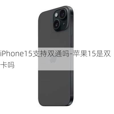 iPhone15支持双通吗-苹果15是双卡吗