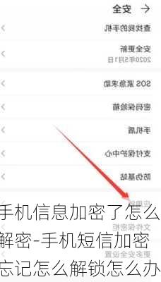 手机信息加密了怎么解密-手机短信加密忘记怎么解锁怎么办