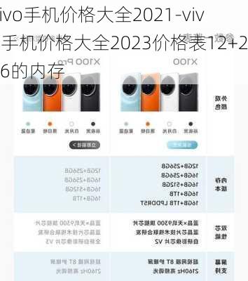 vivo手机价格大全2021-vivo手机价格大全2023价格表12+256的内存