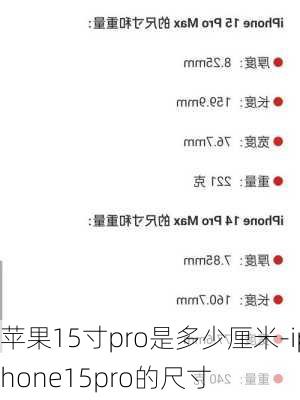 苹果15寸pro是多少厘米-iphone15pro的尺寸