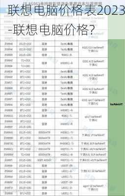 联想电脑价格表2023-联想电脑价格?