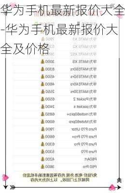 华为手机最新报价大全-华为手机最新报价大全及价格