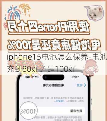 iphone15电池怎么保养-电池充到80好还是100好