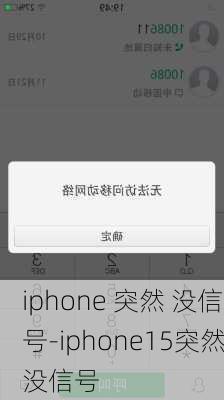 iphone 突然 没信号-iphone15突然没信号