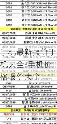 手机最新报价手机大全-手机价格报价大全