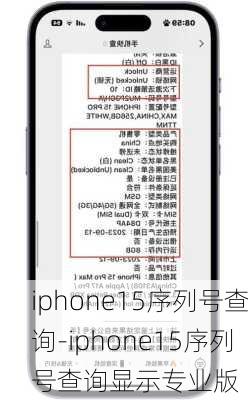 iphone15序列号查询-iphone15序列号查询显示专业版