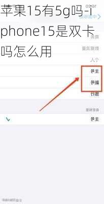 苹果15有5g吗-iphone15是双卡吗怎么用