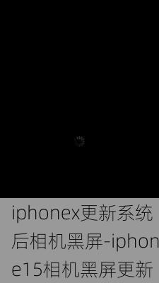 iphonex更新系统后相机黑屏-iphone15相机黑屏更新