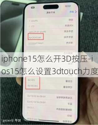 iphone15怎么开3D按压-ios15怎么设置3dtouch力度